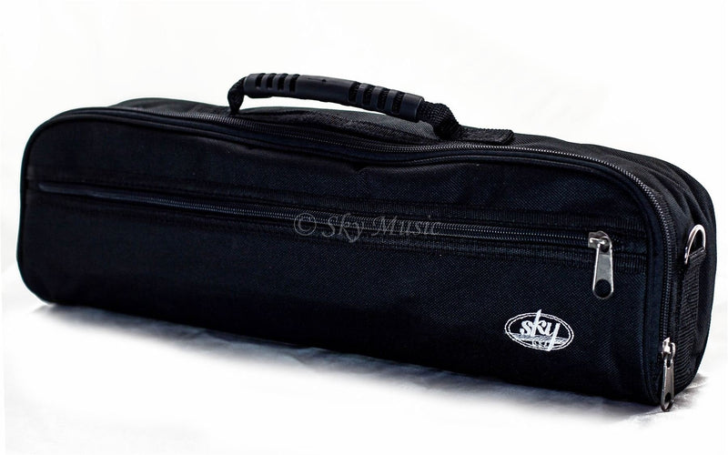 Sky Brand New C Flute Hard Case Cover w Side Pocket/Handle/Strap Black Color