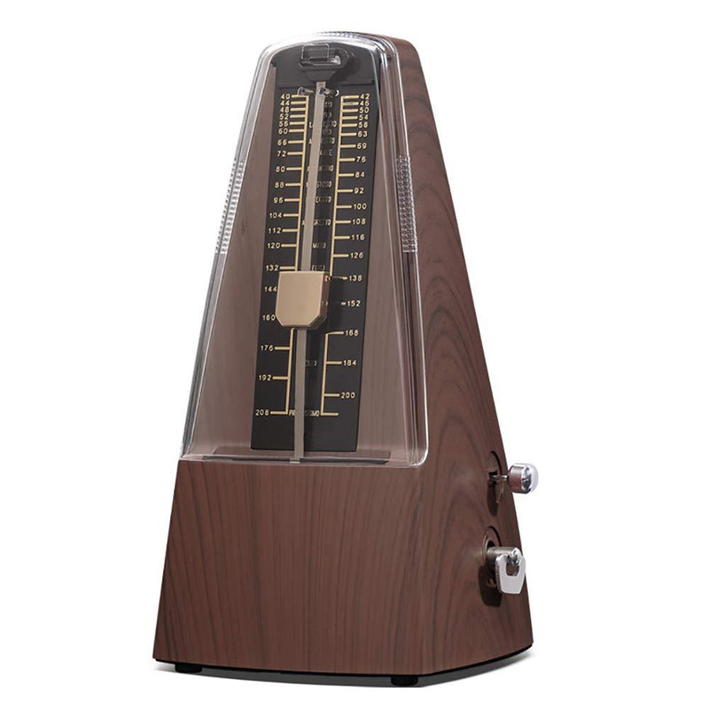 Traditional Triangle Mechanical Metronome with Bell, High Accuracy Tempo Range 40~208bpm for Musicians, Piano Players, by Bravodeal,Dark Teak Dark Teak