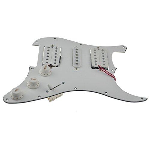 3Ply White Loaded Pickguard Pre-Wired HSH Pickguard Pickups Fits for Fender Strat Style