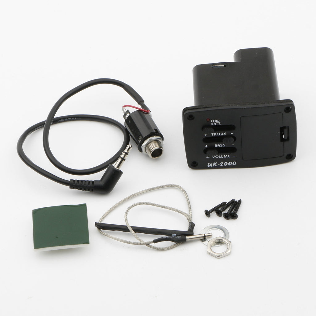 Ukulele Guitar Plastic Preamp Pickup Cable Eq Pre Piezo Tuner Pre Amplifier