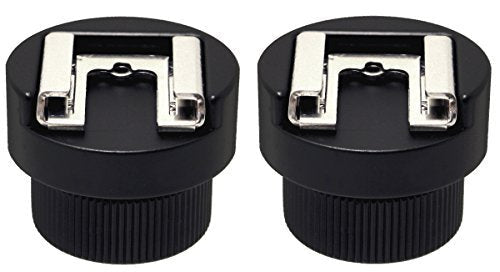 2 Pack Desmond All Metal Cold Shoe Flash Adapter w 1/4 Thread & Nut Compatible with Manfrotto Magic Arm