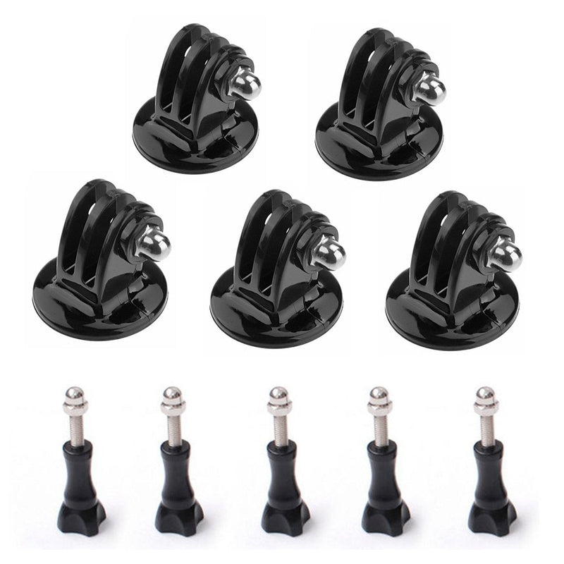 Action Mount - 5 pcs Tripod Adapter and 5 pcs Screws. Has Camera Screw (1/4-Inch 20), Easily Connect Adapter to Any Tripod, Hand Grip Accessories. (5pcs Tripod Adapter Set)