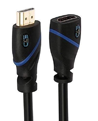 10ft (3M) High Speed HDMI Cable Male to Female with Ethernet Black (10 Feet/3 Meters) Supports 4K 30Hz, 3D, 1080p and Audio Return CNE570921 10ft 1 Pack HDMI Male-Female