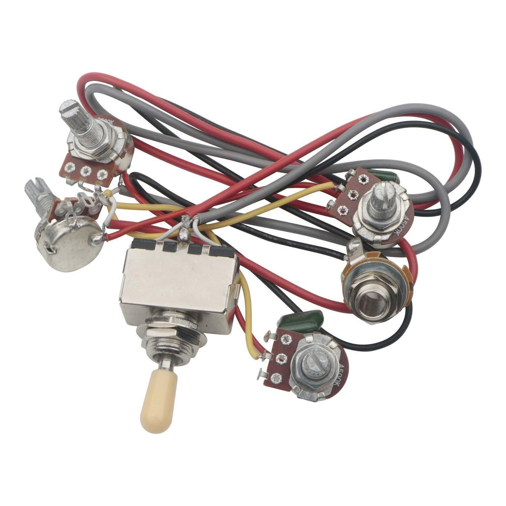 Guitar Wiring Harness Prewired 2 Volumes 2 Tones 4-500k Pots for LP Guitar