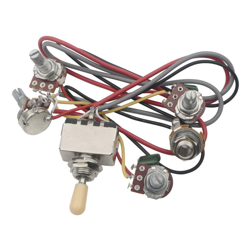 Guitar Wiring Harness Prewired 2 Volumes 2 Tones 4-500k Pots for LP Guitar