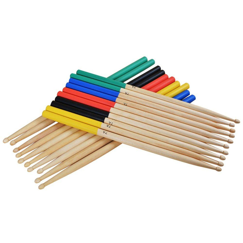Muse 5 Pairs/Set 7A Maple Drum Sticks For Kids/Children, Fit For All Drum Sets Drum Accessories Multi Color