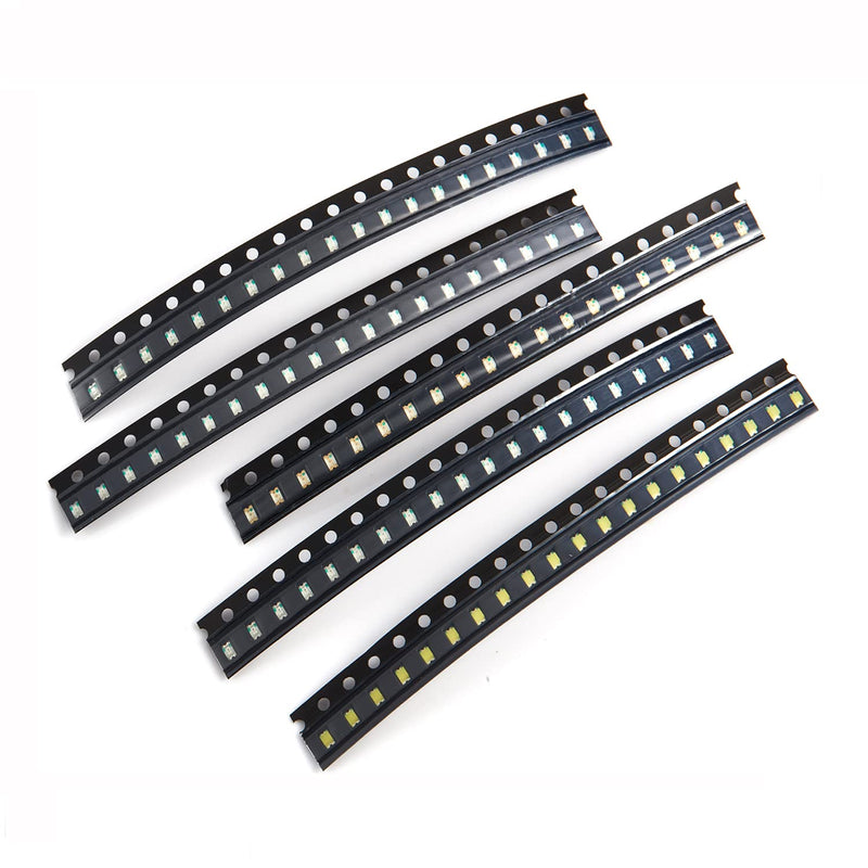 Chanzon (5 Colors x 20 pcs = 100 pcs) 0805 SMD LED Diode Lights Assorted Kit (Mini Chip 2.0mm x 1.2mm for PCB DC 20mA) Super Bright Lighting Bulb Lamps Electronics Components Light Emitting Diodes 1) 5 Colors X 20pcs = 100pcs