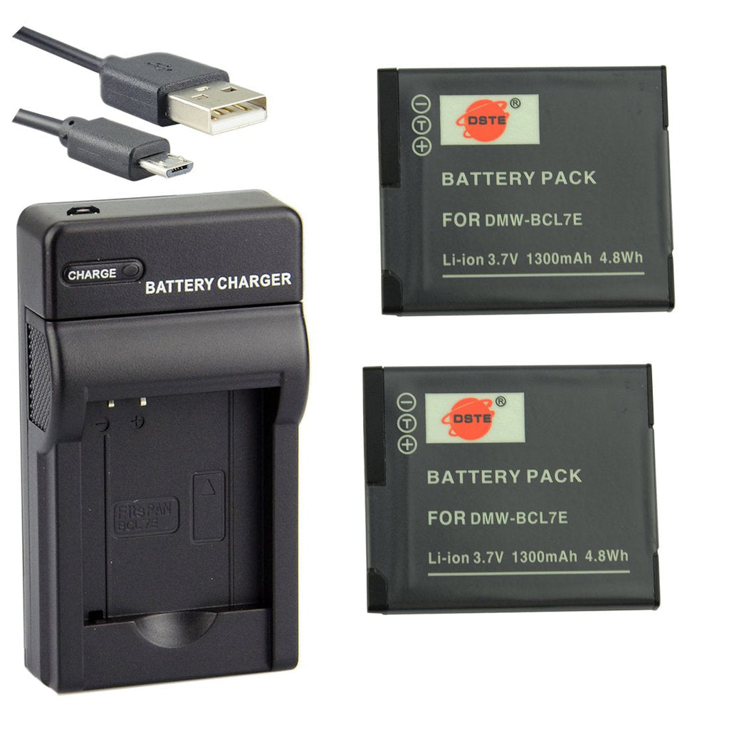 DSTE DMW-BCL7E Li-ion Battery (2-Pack) and Micro USB Charger Suit for Panasonic DMC-XS1, DMC-XS3, DMC-F5, DMC-FH10, DMC-FS50, DMC-SZ3, DMC-SZ9
