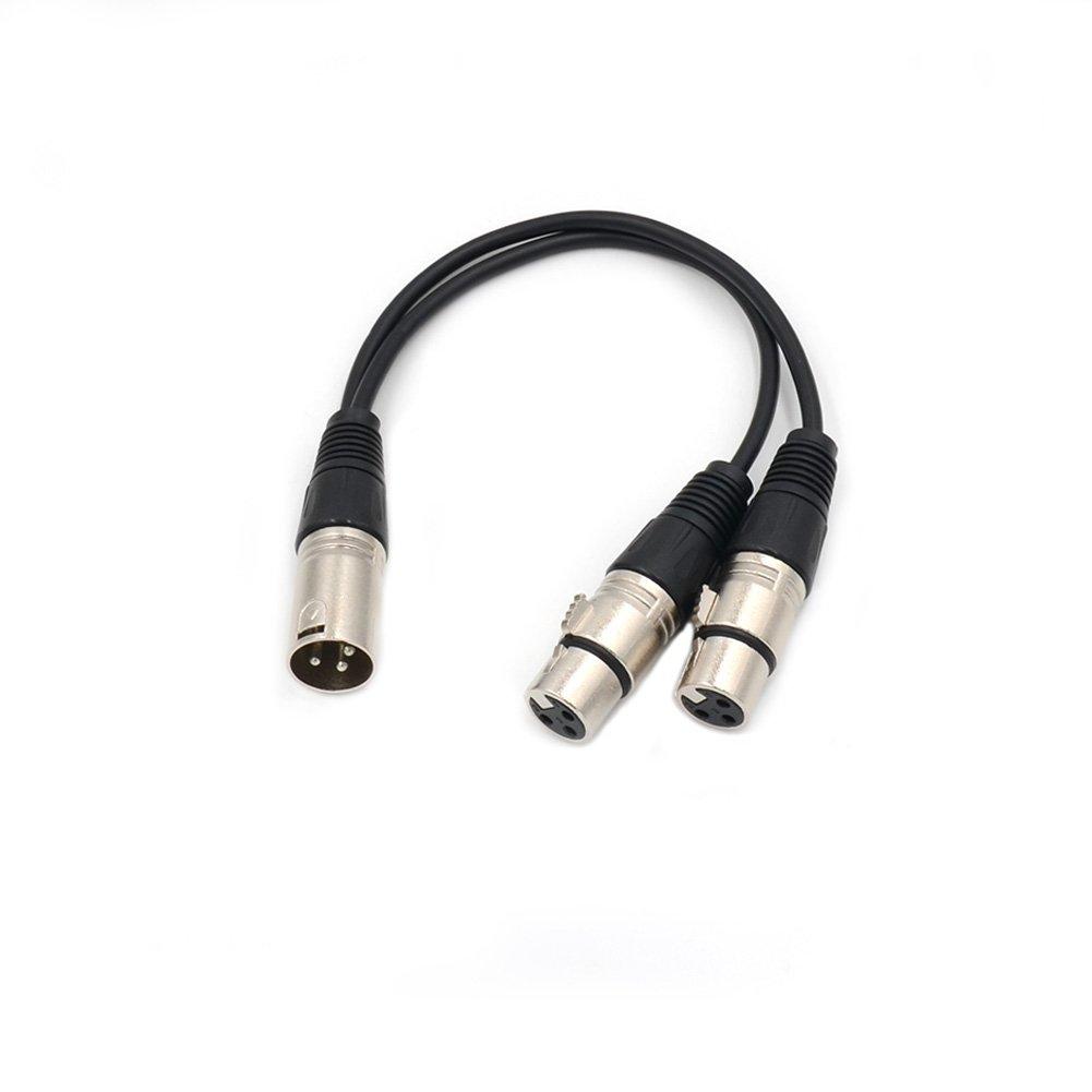 [AUSTRALIA] - JLTPH 3 Pin XLR Splitter Y-Adapter Male to 2 Female DMX Cable for Microphone 