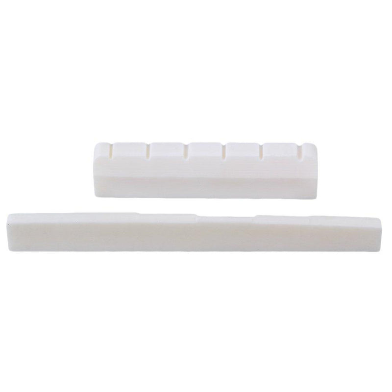 BQLZR White Buffalo Bone Bridge Saddle and 50mm Slotted Nut Set for Classical Guitar