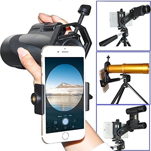 Megadream Cell Phone Adapter Mount, Compatible with Binocular Monocular Spotting Scope Microscope Telescope and Microscope for Universal iPhone X 8 Plus 8 7 Samsung Galaxy S8+ S8 S7 Note LG HTC Sony