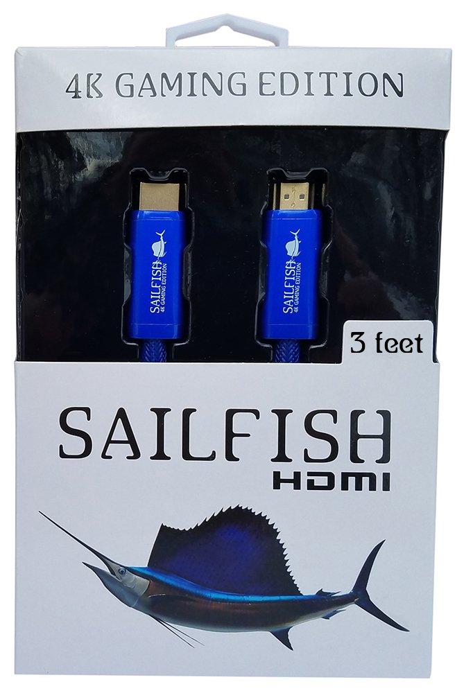 4K Ultra HD HDMI Cable Supports 2160p, 4K@60Hz, HDR, ARC with Cable Management Strap Compatible with Xbox Series S, Xbox One, PS5, PC, HDTV, Blu-Ray (3 Feet, Blue) 3 Feet