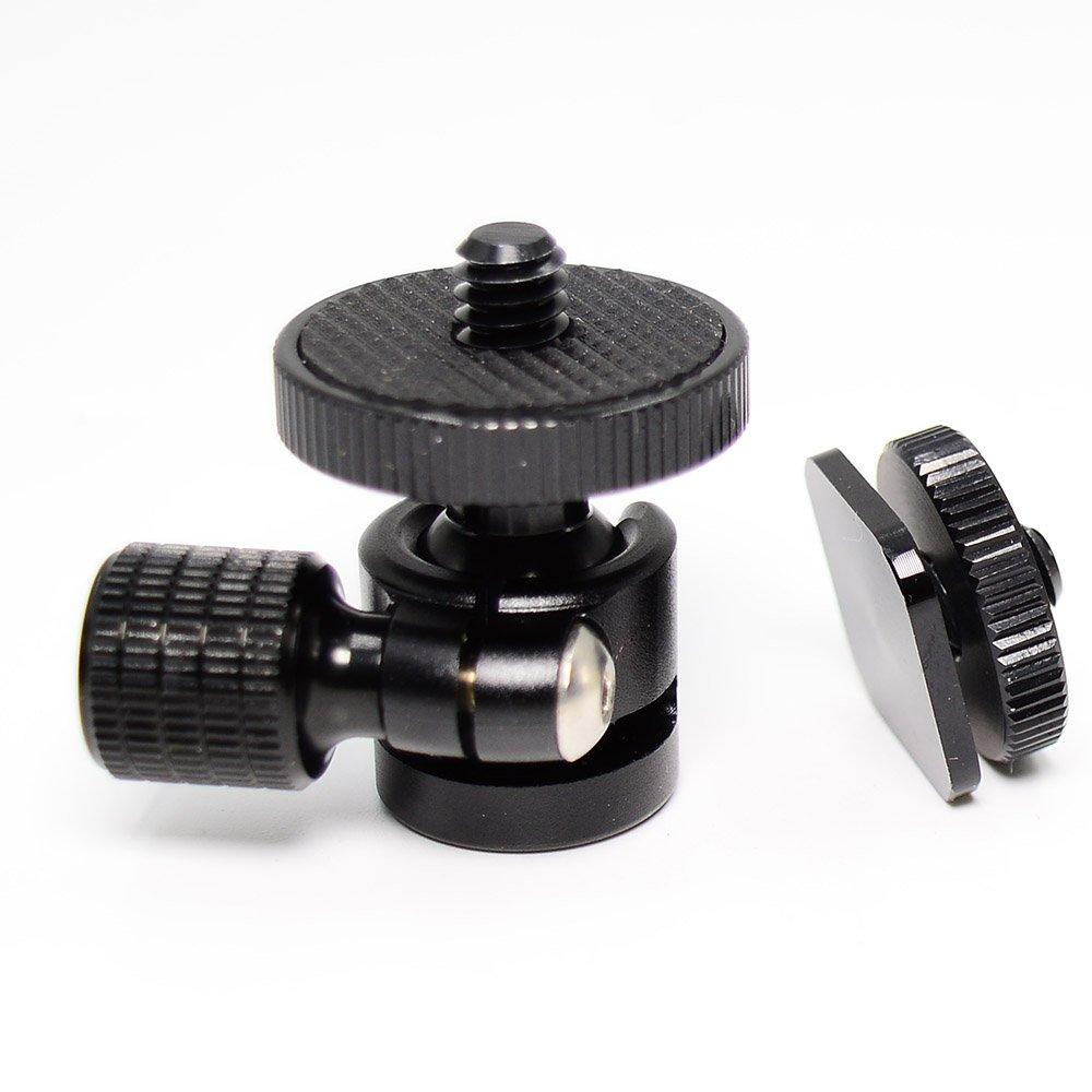 koolehaoda 1/4 Mini BallHead & Hot Shoe Mount Adapter for Camera Video Light Tripod Monopod (1/4 Ball Head) 1/4 Ball head