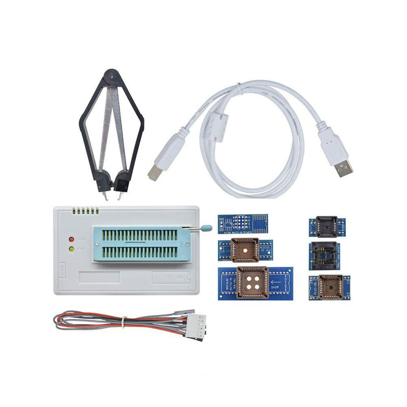 TL866II Plus USB Programmer, Aideepen TL866CS Universal Programmer USB EPROM Flash with 6 Adapters Socket Extractor TL866II Plus with 6 Adapters