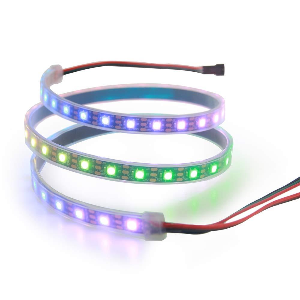 [AUSTRALIA] - ALITOVE 3.2ft 60 Pixels WS2812B WS2811 Individual Addressable 5050 RGB LED Strip Dream Color Flexible Pixel Rope Light Waterproof 5V Black PCB for Arduino Raspberry Pi Fadecandy Project 