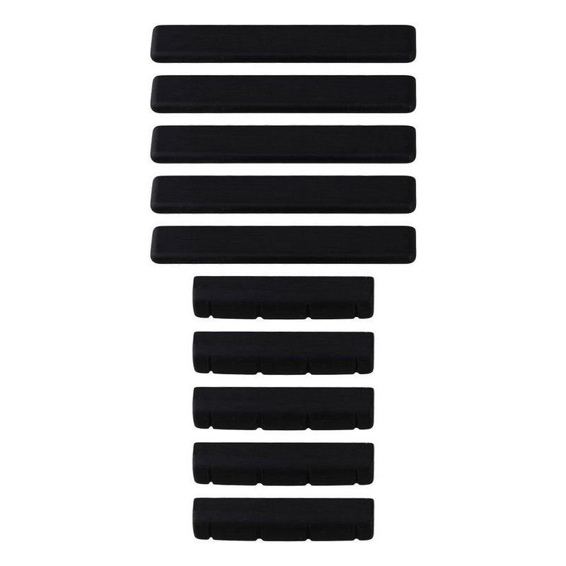 Yibuy Black Ebony 53x3x7mm Saddle & 35x5x7mmmm Nut Sets for 4 String Ukulele Guitar Set of 5 5 Set