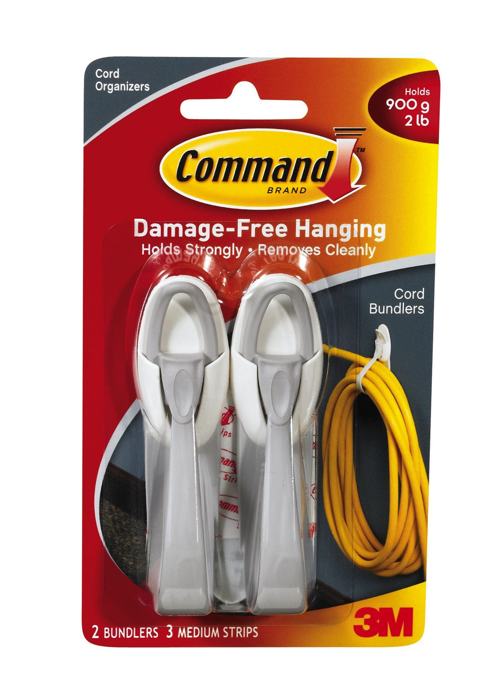 Command Cord Bundlers, White, 3-Pack