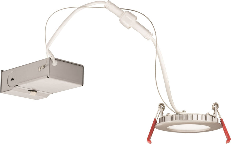 Lithonia Lighting WF3 LED 30K BN M6 8W Ultra Thin 3" Dimmable LED Recessed Ceiling Light, 3000K, Brushed Nickel 3-Inch | Round