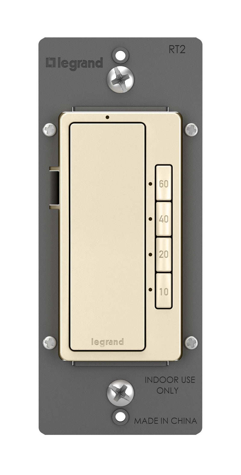 Legrand radiant Digital Light Switch Countdown Timer, Decorator Rocker Wall Switch, 4-Button, RT2LACCV4 Light Almond