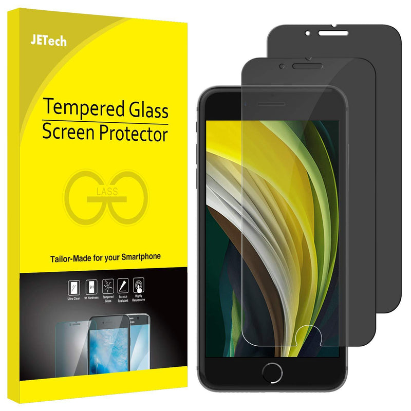JETech Privacy Screen Protector for iPhone SE 2nd Generation, iPhone 8 and iPhone 7, Anti-Spy Tempered Glass Film, 2-Pack