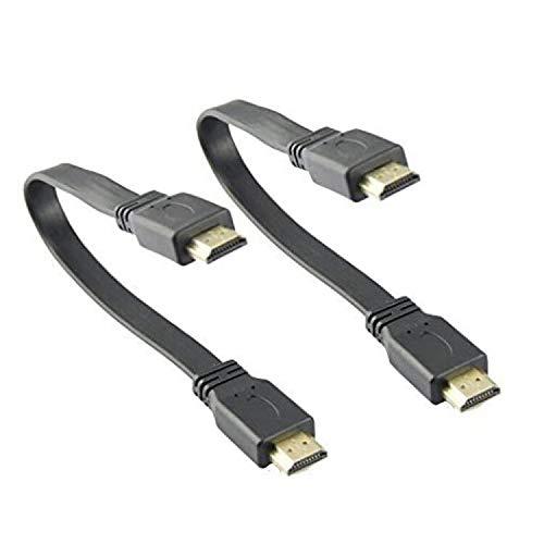 MMNNE 2Pack 10 inch 25CM Flat HDMI Male to Male Cable,High-Speed HDMI HDTV Cable - Supports Ethernet, 3D