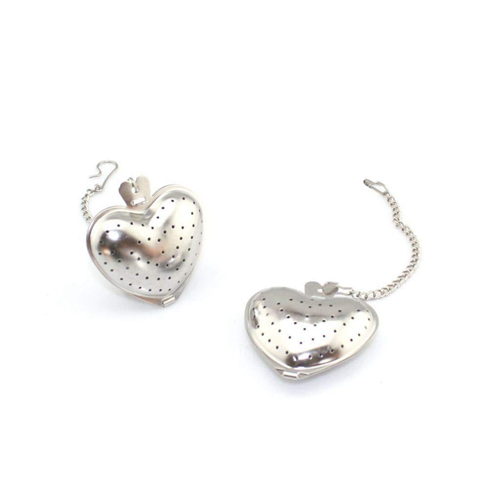 2pcs Stainless Steel heart-shaped Tea Ball 1.5 Inch Tea Infuser Strainers Tea Strainer Filters Tea Interval Diffuser for Tea