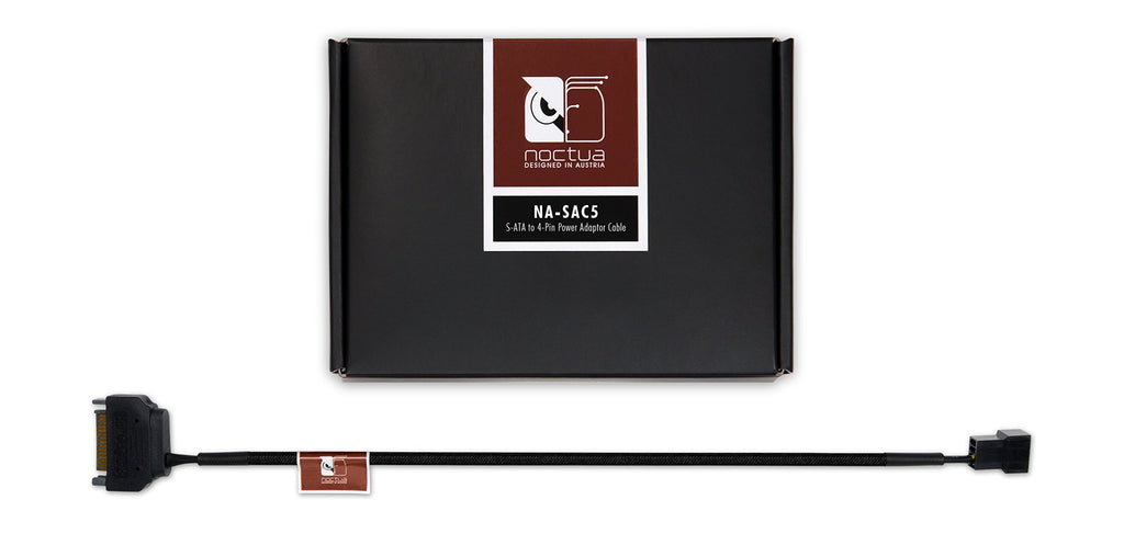 Noctua NA-SAC5, S-ATA to 4-Pin Fan Power Adaptor Cable (Black)