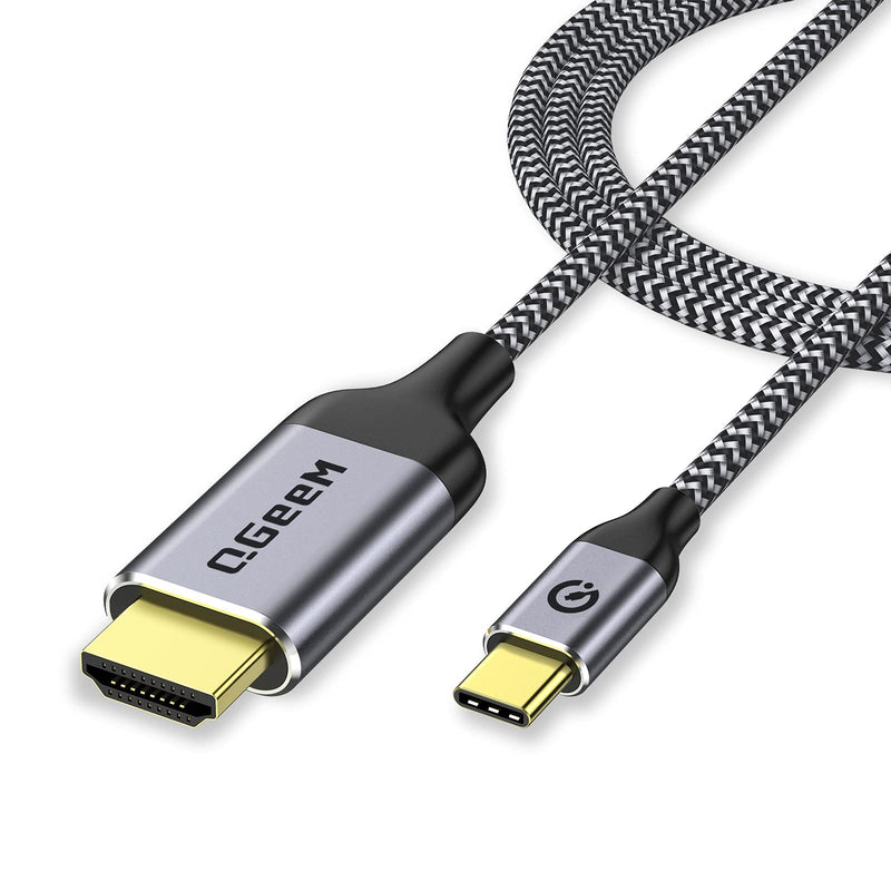 QGeeM USB C to HDMI Cable Adapter,QGeeM 6ft Braided 4K@60Hz Cable Adapter(Thunderbolt 3 Compatible) Compatible with iPad Pro,MacBook Pro 2018 iMac, Pixel,Galaxy S9 Note9 S8 Surface Book hdmi USB-c
