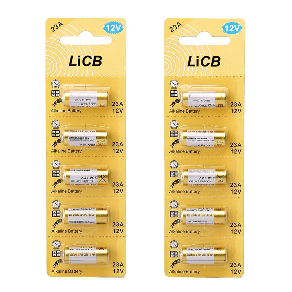LiCB A23 12V Alkaline 23A Batteries (10-Pack)