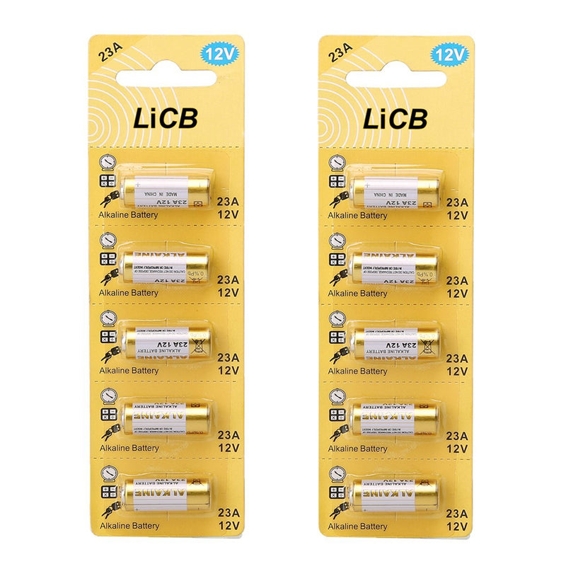 LiCB A23 12V Alkaline 23A Batteries (10-Pack)