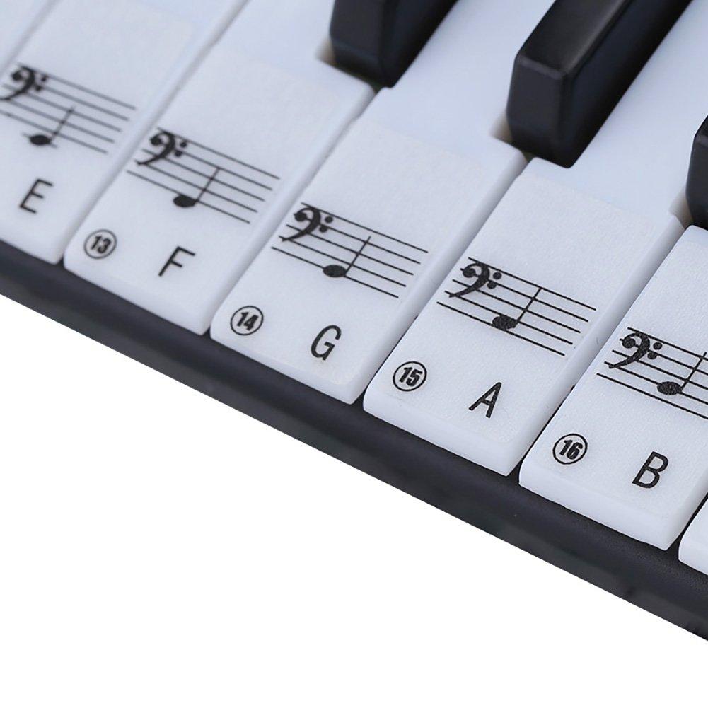 MOOCY Piano Key Stickers Removable Keyboard Note Decals for 49 61 76 88 Key Keyboards