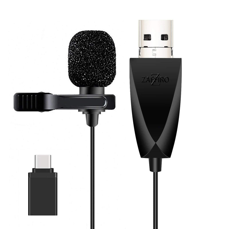 [AUSTRALIA] - USB Lavalier Lapel Microphone for Video Recording Podcasting Streaming, USB C Clip-on Computer Microphones, Plug & Play Omnidirectional Condenser Lav Mic for Android Phone PC Laptop Mac MacBook PS4 