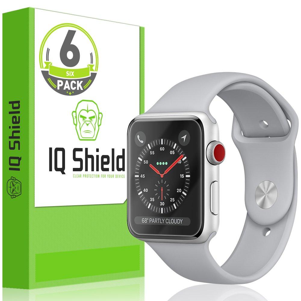 IQ Shield Screen Protector Compatible with Apple Watch 38mm (Apple Watch Series 3, 2, 1)(6-Pack)(Ultimate) Anti-Bubble Clear Film