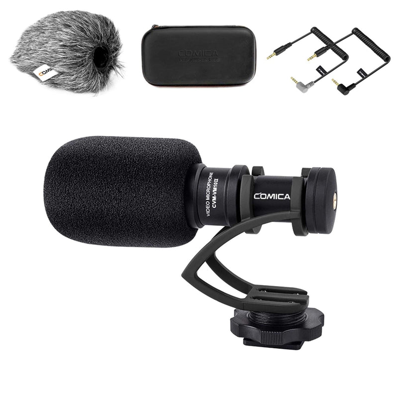 Comica CVM-VM10II Full Metal Compact On Camera Cardioid Directional Mini Shotgun Video Microphone for Smartphone iPhone,Huawei,DJI Osmo,SonyA9/A7RII/A7RSII,GH4/ GH5, and DSLR Camera(Black) Black