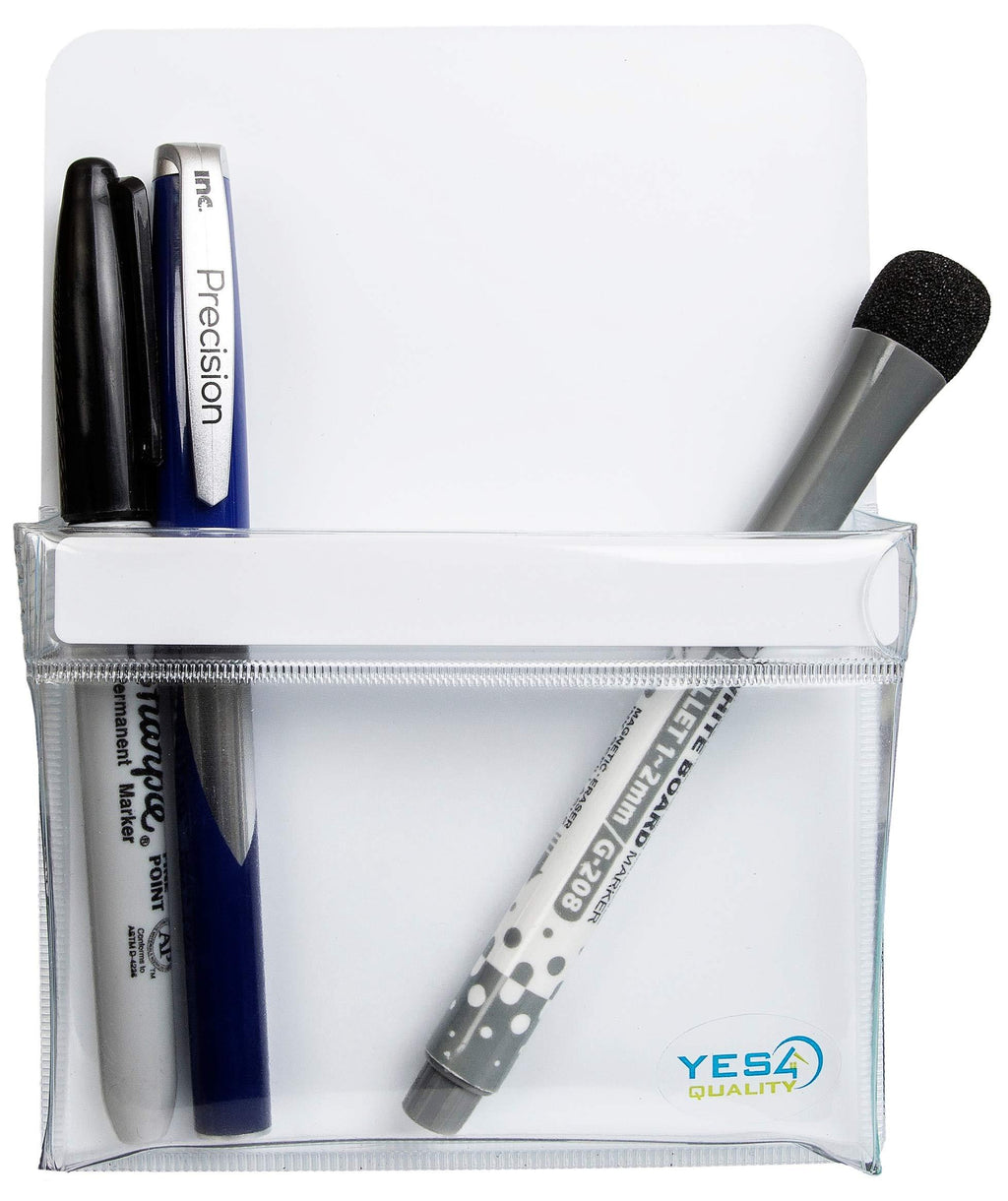 Magnetic Pen Holder for Refrigerator with Strong Magnetic Back - Dry Erase Marker Holder Ideal for Whiteboard, Fridge - Pencil Cup (Medium, White) Medium - White