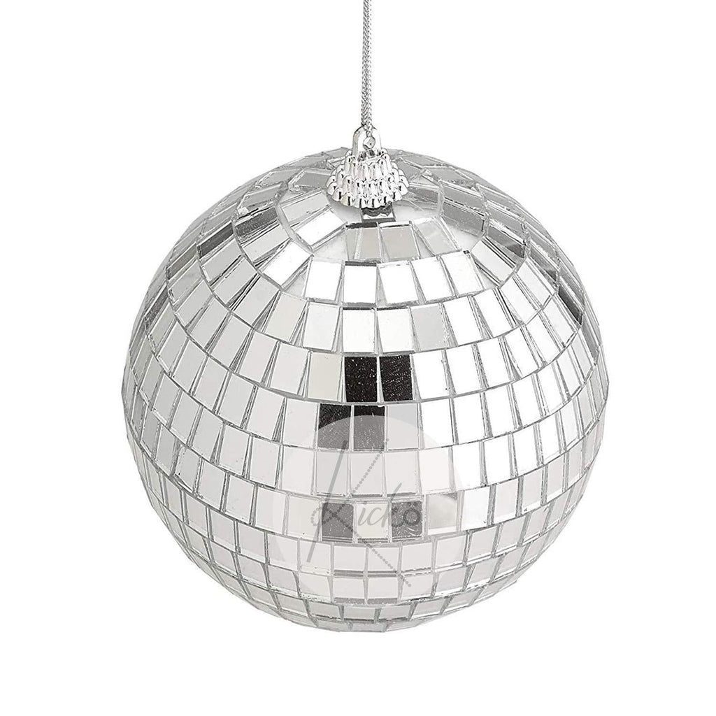 [AUSTRALIA] - Kicko Mirror Disco Ball - 4 Inch - 1 Pack - Silver Mirror Ball with Real Glass Tiles - for Hanging Home Decorations, Stage Props, Game Accessories, School Festivals, Party Favors and Supplies 