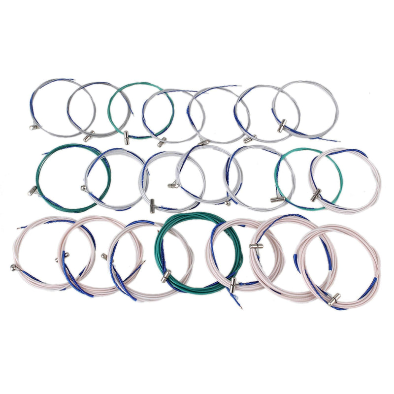Yibuy Multicolour Steel Wire and Nylon 1-21 Strings for Chinese Guzheng Instruments Parts Pack of 21