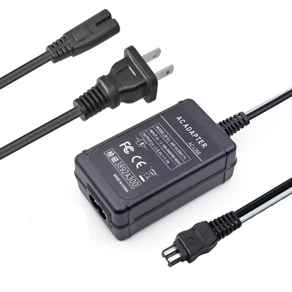 TKDY AC-L200 AC Power Adapter Charger kit for Sony Handycam DCR-SX40 DCR-SX45 DCR-SX63 DCR-SX65 DCR-SX85 DCR-DVD105 DVD108 DVD610 DCR-SR46 DCR-SR47 DCR-SR62 DCR-SR68 HDR-XR500 HDR-CX675 Camcorder.
