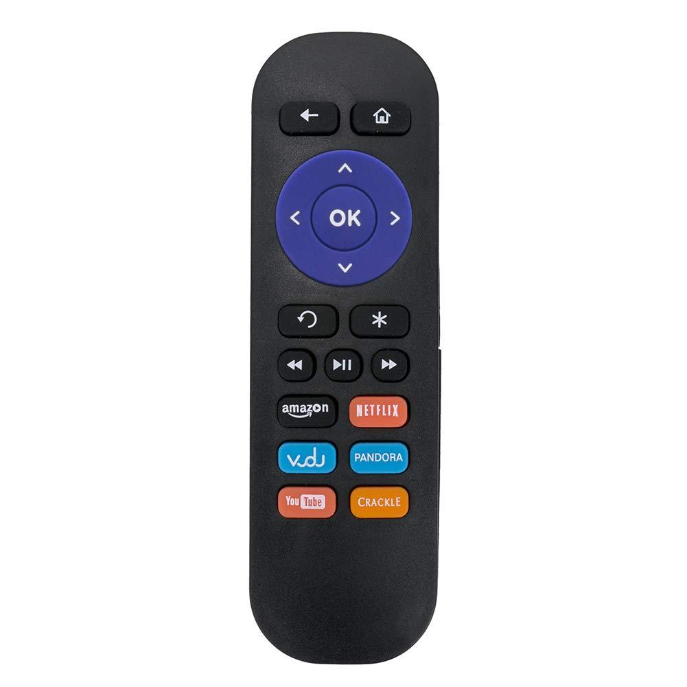 New Replacement IR Remote Control Compatible with Roku 1 2 3 4 LT HD XD XS with Netflix YouTube Vudu Shortcut Button; Do Not Support Roku TV, Roku Stick, Roku Player Without IR Receiver,Roku Express