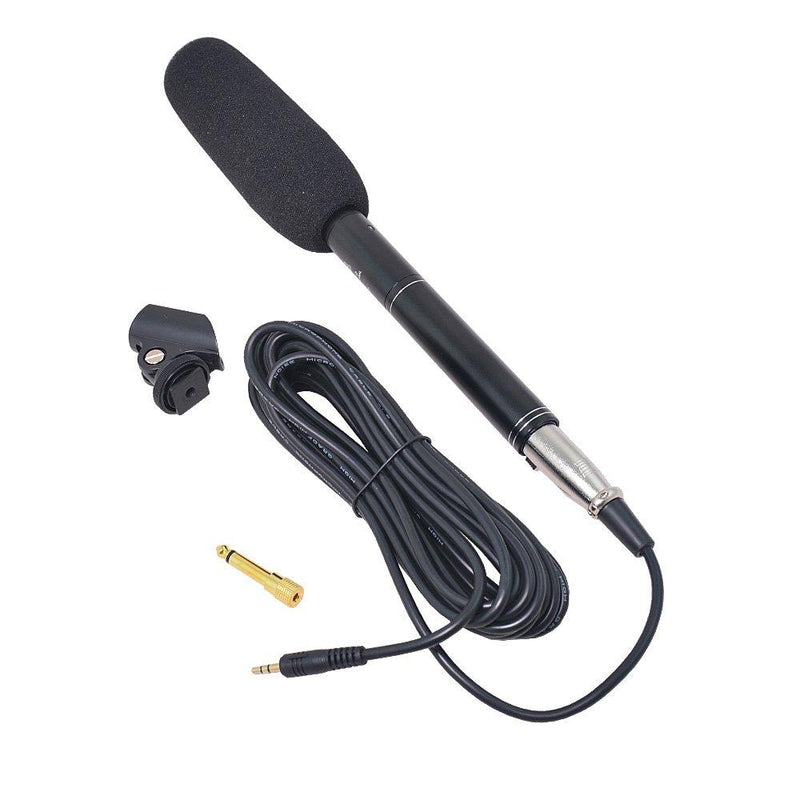Bestshoot Condenser Interview Microphone Photography Shotgun Mic for Video Camcorders DSLR DV Camcorder 11 inches/27cm Camera Microphone with Metal Holder, Anti-Wind Foam Cap XLR Cable