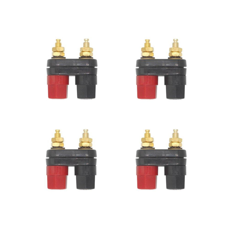 Eightnoo 4Pcs Black and Red Plastic Shell 4mm Speaker Terminal Binding Post Power Amplifier Dual 2-Way Banana Plug Jack for Speaker Amplifier Terminal