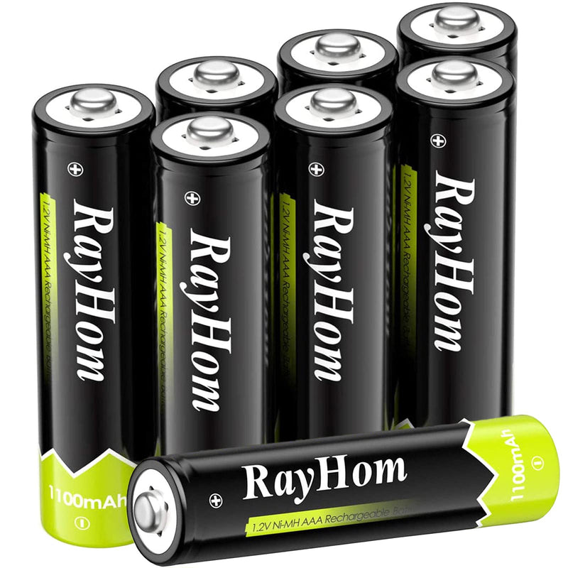 RayHom AAA Rechargeable Batteries 1100mAh Ni-MH Battery (8 Pack)