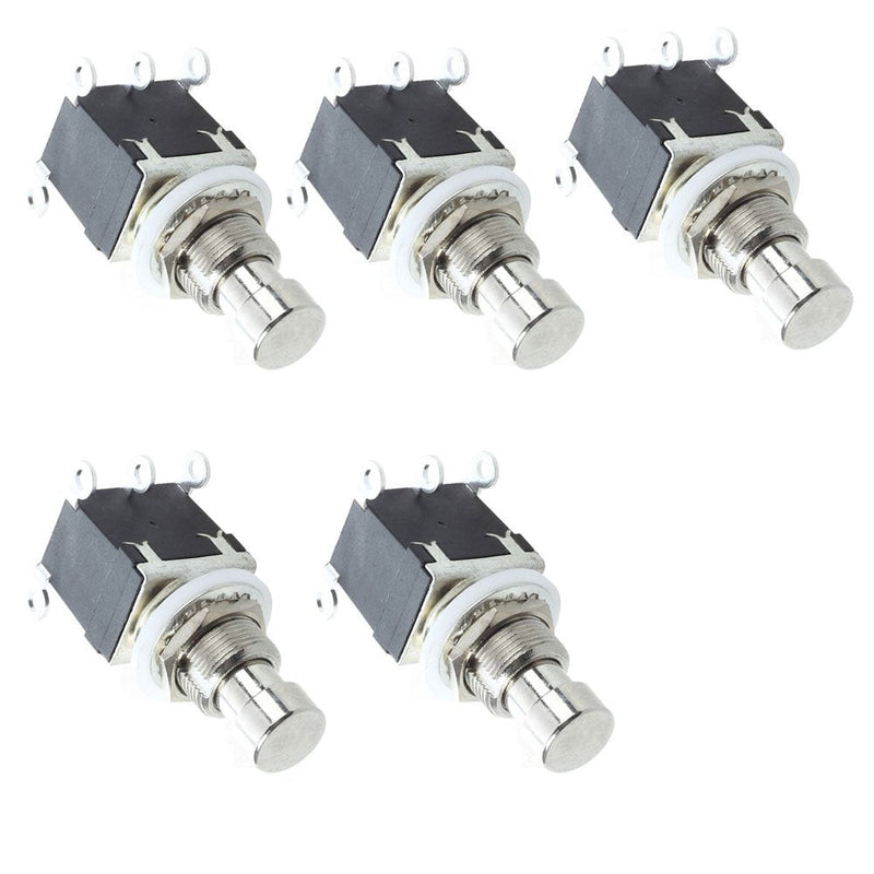 ESUPPORT 6Pin DPDT Latching Stomp Foot Switch Pedal Guitar Push Button Metal True Bypass AC 250V/2A 125V/4A Pack of 5 Latching DPDT 6Pin