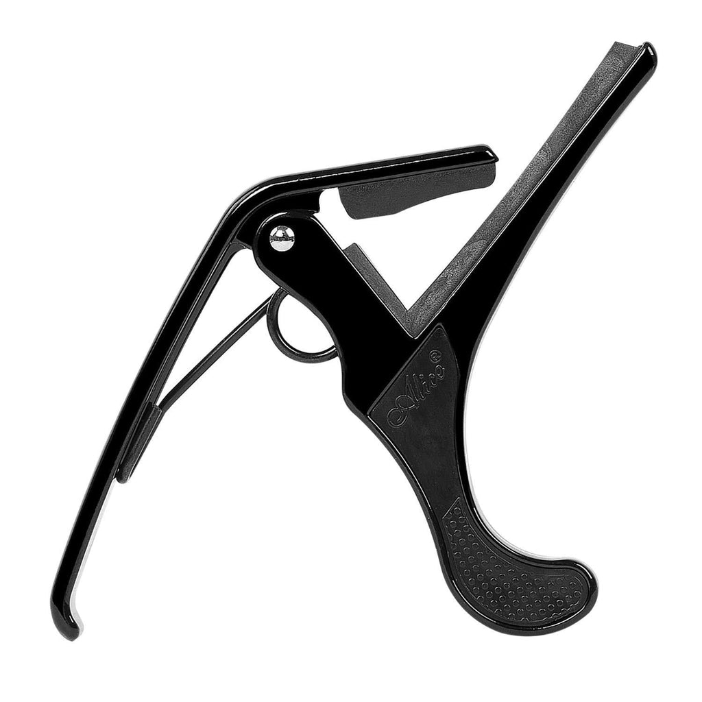 Alice Aluminum Alloy 4 String Acoustic Guitar Capo with Black Paint Pistol Shape Guitar Accessories