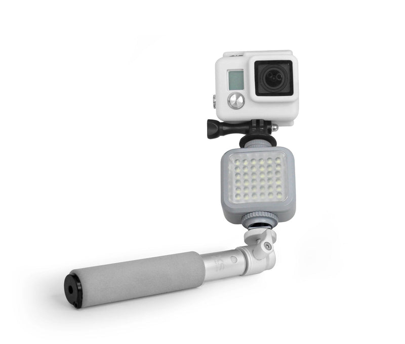 XSHINE Combo On Camera LED Light Indoor Outdoor Illuminator w/U-Shot Telescopic Pole Aluminium Monopod