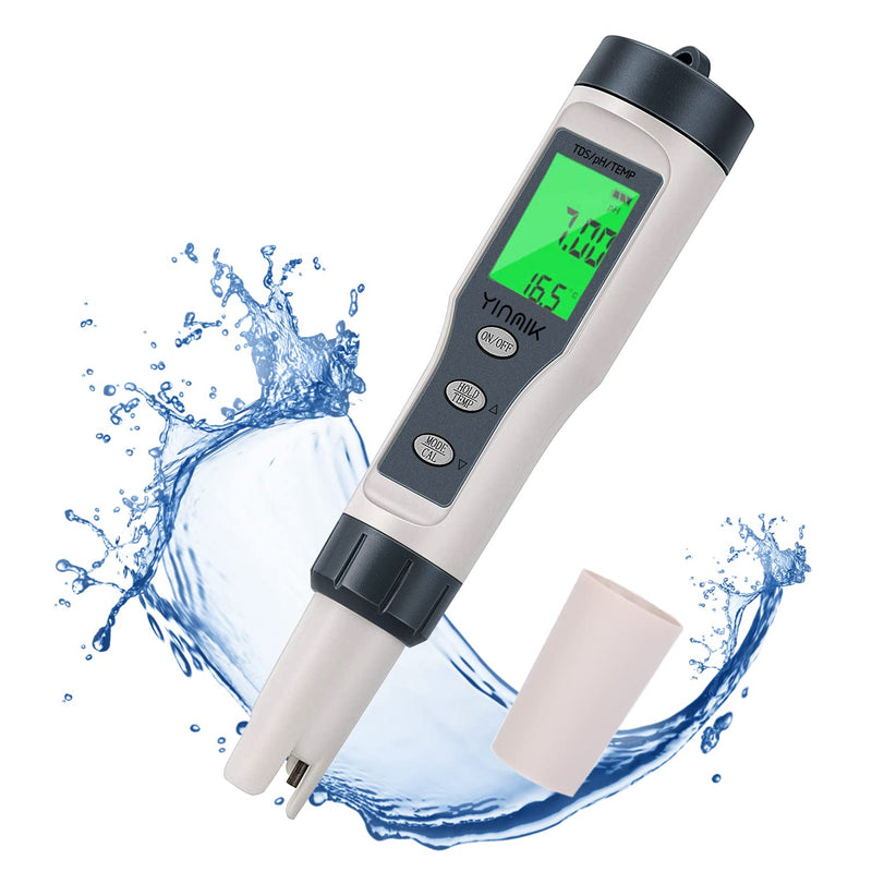 YINMIK Water Quality Tester, Digital TDS PH Temperature Meter 3 in 1, 0.01 PH High Accuracy 0-14 PH Measurement Range, 0-19990 PPM, PH Pocket Tester for Drinking Water, Pools and Aquariums