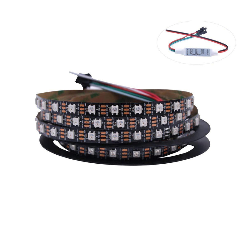 [AUSTRALIA] - HJHX Ws2812b Led Strip-16.4ft 300LEDs Individually Addressable Led Light, SMD5050 RGB Magic Color Flexible Rope Lights with Pure Gold Wire(Non-Waterproof) Non-waterproof 