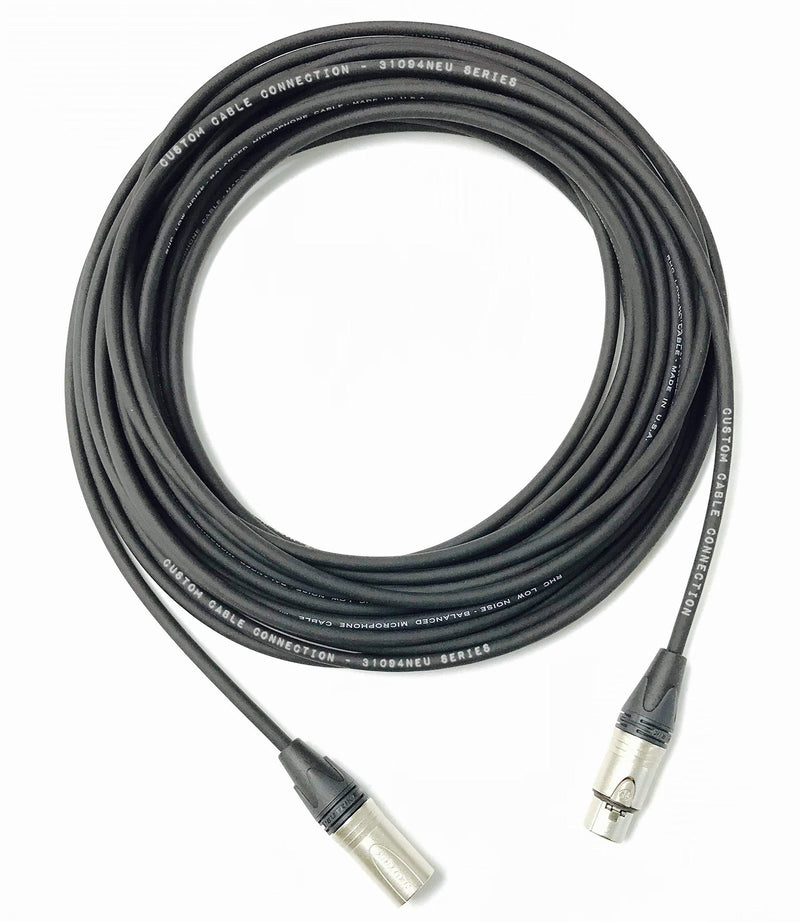 1 Foot Custom Cable Connection Pro-Audio XLR Balanced Microphone Cable with Neutrik NC3MXX Male and Neutrik NC3FXX Female XLR Connectors Black 1 Foot