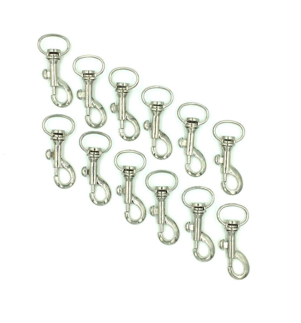 BRUFER 209353-1 Swivel Eye Snap Hook Bolt Snap 2-inch by 1/4-inch Nickel Plated - 1 dozen (12 pieces) Bulk Pack