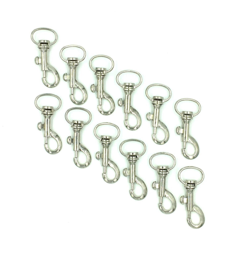 BRUFER 209353-1 Swivel Eye Snap Hook Bolt Snap 2-inch by 1/4-inch Nickel Plated - 1 dozen (12 pieces) Bulk Pack